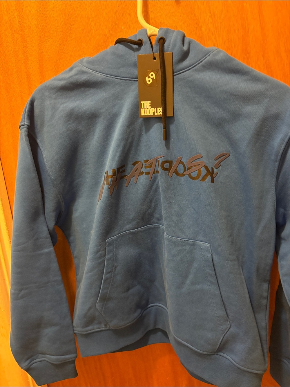 The Kooples Dusty Blue Graphic Pullover Hoodie
